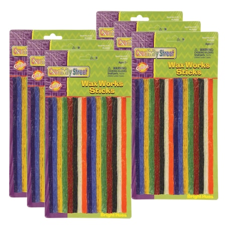 Creativity Street Wax Works Sticks, Assorted Bright Hues, 8in, 48 Count, PK6 PAC4170